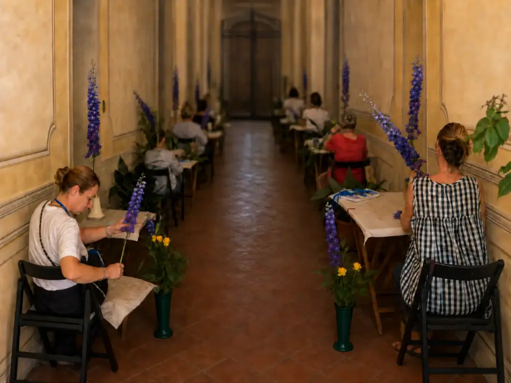 Lezione ikebana di gruppo al Garden Club di Bologna. Ikebana con Marco Di Marco